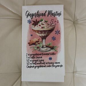 Gingerbread Martini Recipe Tea Towel